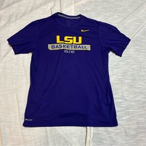 Nike LSU Basketball Elite T-Shirt - Dri-Fit - Purple and Gold - Sz Large